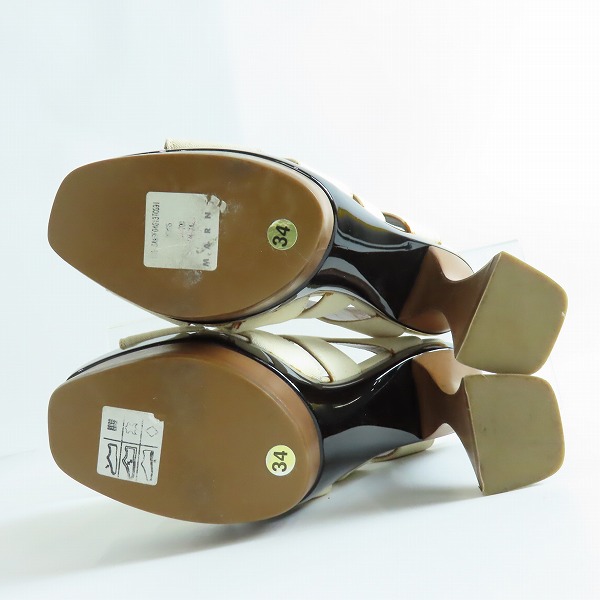 実際に弊社で買取させて頂いたMARNI/マルニ 厚底サンダル ヒール/34の画像 2枚目