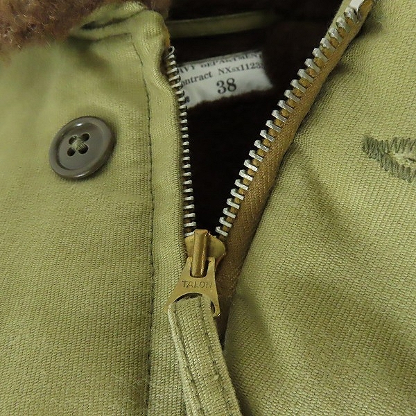 実際に弊社で買取させて頂いたTHE REAL McCOY'S/リアルマッコイズ N-1 デッキジャケット NAVY DEPARTMENT NXsx11235/38の画像 4枚目