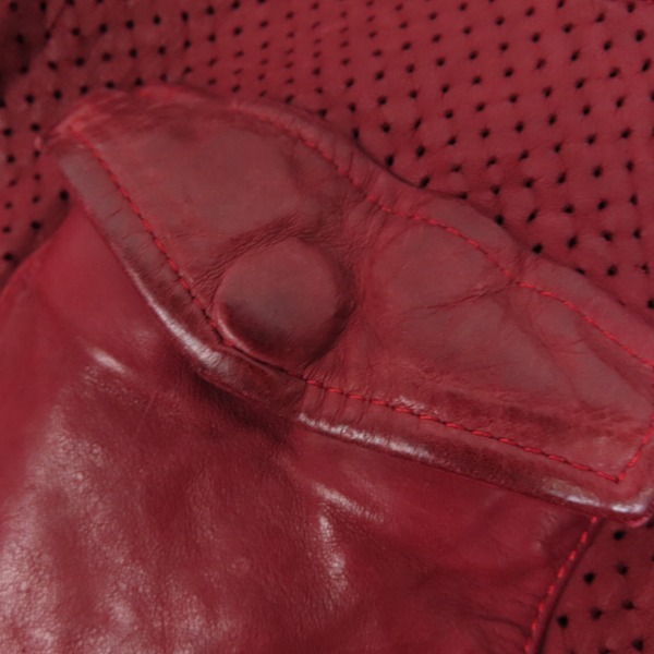 実際に弊社で買取させて頂いたISAMUKATAYAMA BACKLASH/バックラッシュ イタリーカンガルー パンチングレザージャケット 1977-01 Sの画像 7枚目