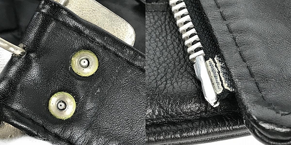 実際に弊社で買取させて頂いたPERFECTO by Schott/パーフェクト バイ ショット ダブルライダースジャケット 36の画像 9枚目