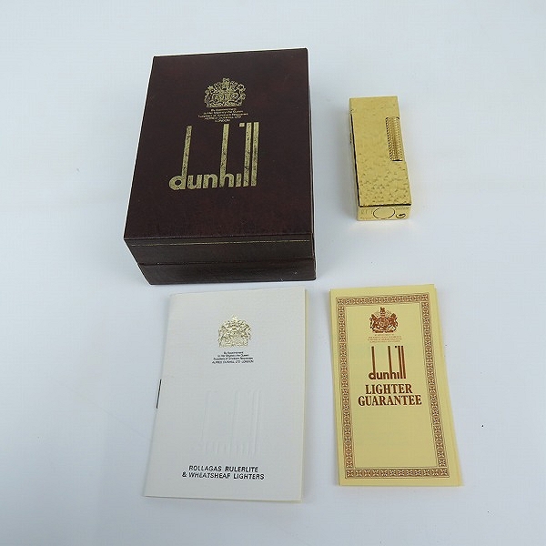実際に弊社で買取させて頂いたDunhill/ダンヒル ガスライター サイドローラー ゴールドカラー ハンマートーンの画像 7枚目