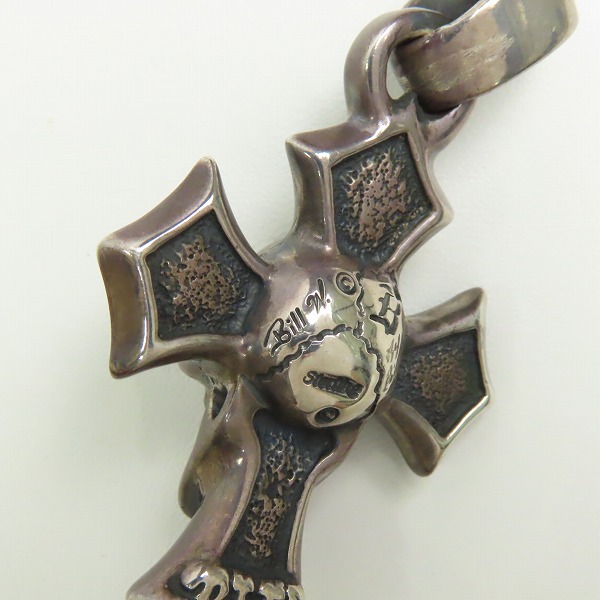 実際に弊社で買取させて頂いた【ギャラ付/カスタム】BWL/ビルウォールレザー C CROSS LARGE/Cクロス ラージ w グッドラックスカル ペンダントトップの画像 5枚目