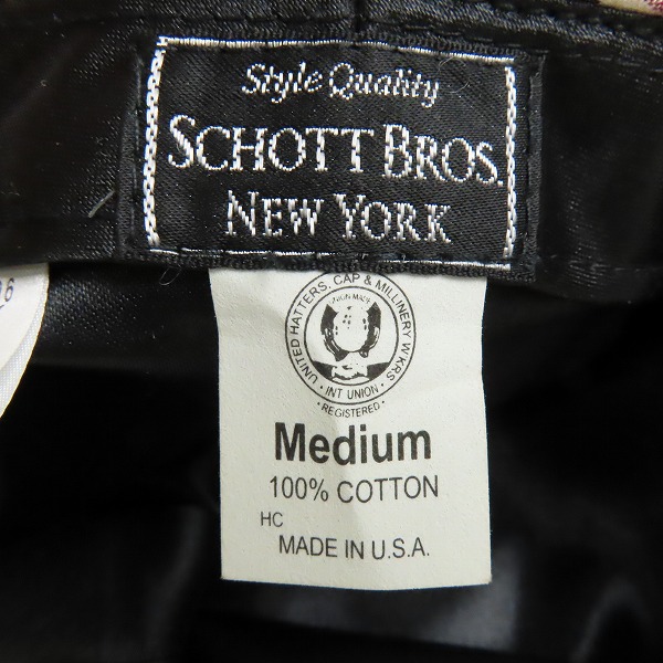 実際に弊社で買取させて頂いたSCHOTT BROS/ショットブロス SCHOTT ハンチングキャップ/Mの画像 6枚目