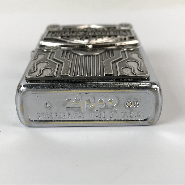 実際に弊社で買取させて頂いたZIPPO/ジッポー HARLEY-DAVIDSON/ハーレーダビッドソン メタル貼り 2003年製の画像 5枚目
