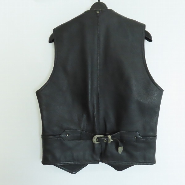 実際に弊社で買取させて頂いたHARLEY-DAVIDSON/ハーレーダビッドソン レザーベスト/ブラック Mの画像 1枚目