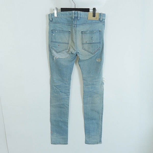 実際に弊社で買取させて頂いたNO ID.×OVERDESIGN/ノーアイディー×オーバーデザイン クラッシュ ペンキ パッチワーク スキニー デニムパンツ 840035-201P/2の画像 1枚目