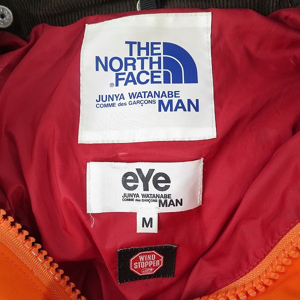 実際に弊社で買取させて頂いたノースフェイス×アイコムデギャルソンジュンヤワタナベマン AD2015 コーデュロイ切替 ダウンジャケット WP-J910/Mの画像 2枚目