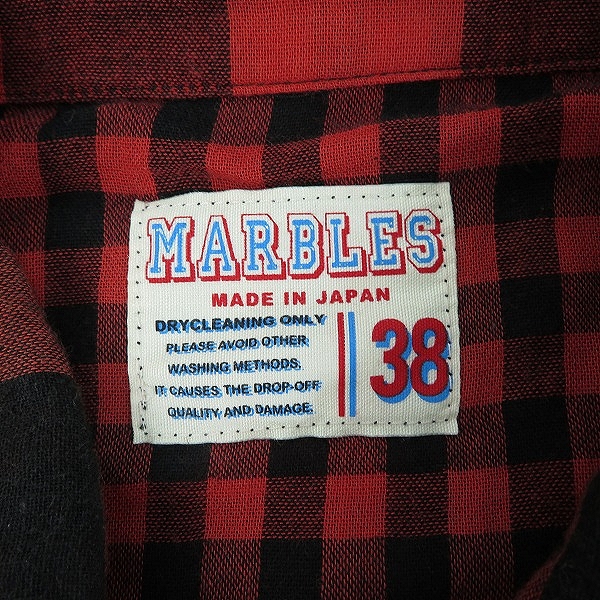 実際に弊社で買取させて頂いたMARBLES/マーブルズ 長袖チェックシャツ 38の画像 2枚目