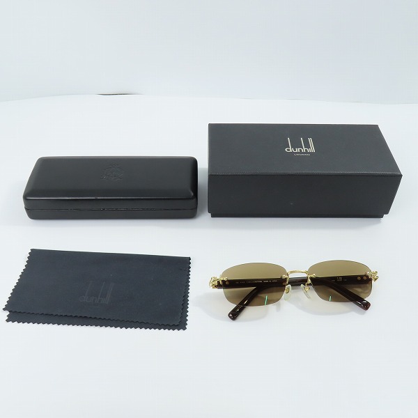 実際に弊社で買取させて頂いたdunhill/ダンヒル T-CELLULOID/TITAN F-K18 ゴールド ツーポイント メガネフレーム の画像 9枚目