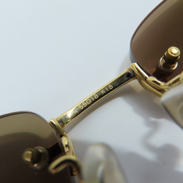 実際に弊社で買取させて頂いたdunhill/ダンヒル T-CELLULOID/TITAN F-K18 ゴールド ツーポイント メガネフレーム の画像 7枚目