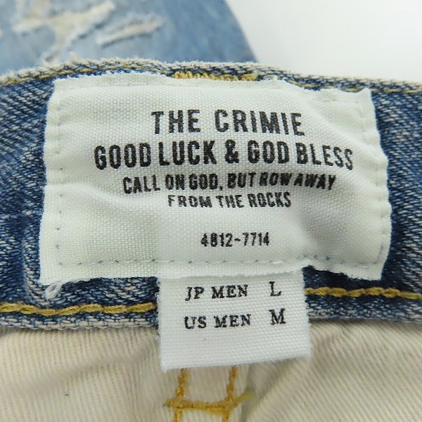 実際に弊社で買取させて頂いたCRIMIE/クライミー BORN FREE SUPER CLASH DENIM JEANS ダメージ加工 デニムパンツ CR1-02A1-PL05 /Lの画像 3枚目