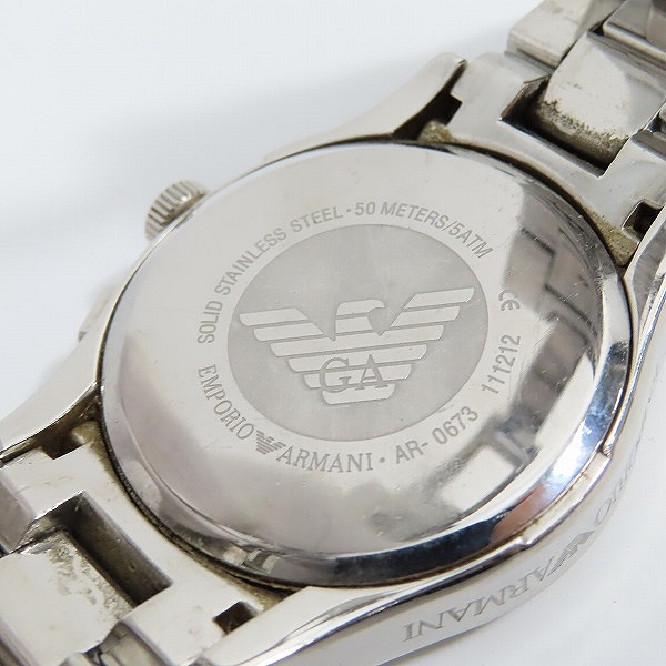 実際に弊社で買取させて頂いたEMPORIO ARMANI/エンポリオアルマーニ クロノグラフ 腕時計 AR-0673【動作未確認】の画像 4枚目