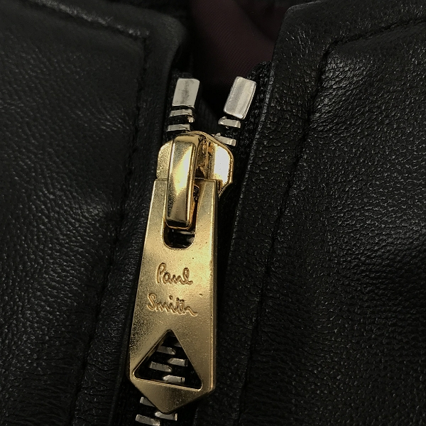 実際に弊社で買取させて頂いたPS Paul Smith/ポールスミス ラム レザー ライダースジャケット/PF-MN-86516/Lの画像 5枚目