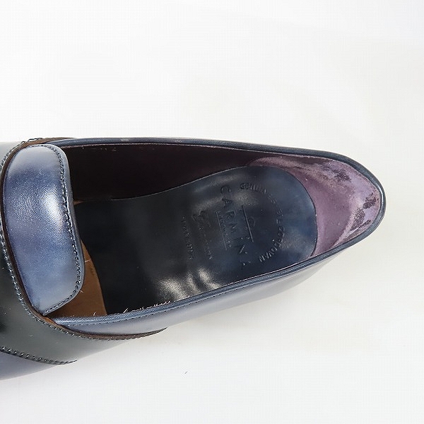 実際に弊社で買取させて頂いたCARMINA/カルミナ カーフレザーコインローファー ビジネスシューズ 80372 シューツリー付き/6.5の画像 4枚目