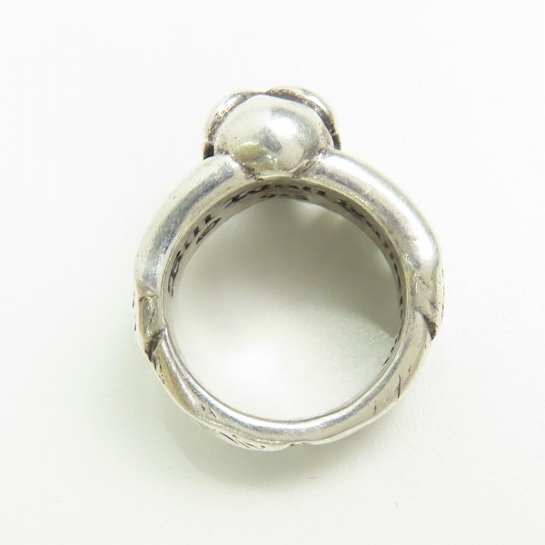 実際に弊社で買取させて頂いた【ギャラ付】BWL/ビルウォールレザー Wing w Good Luck Skull Ring/ウィング w グッドラックスカルリング/18号 の画像 5枚目