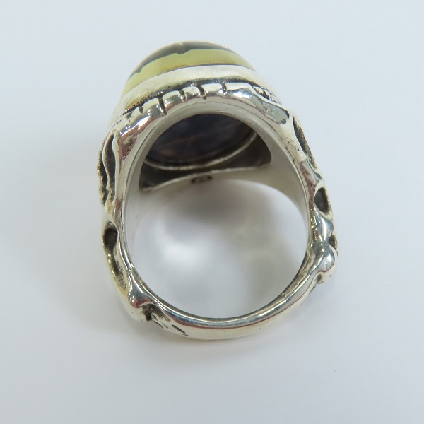 実際に弊社で買取させて頂いた【ギャラ付】ALEX STREETER/アレックスストリーター SPストーン ソーダライト エンジェルハート リング w/サークルスター/17号の画像 5枚目