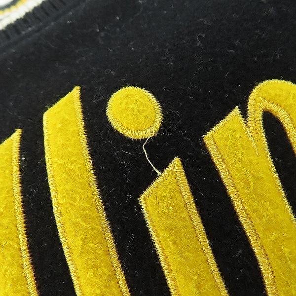 実際に弊社で買取させて頂いたCANTERBURY OF NEW ZEALAND/カンタベリー WELLINGTON1879袖レザー パッチ刺繍 スタジャン RA70576/XLの画像 9枚目