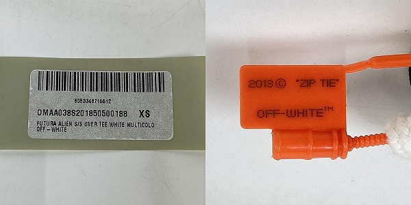 実際に弊社で買取させて頂いたOff-white/オフホワイト FUTURA ALIEN/フューチュラエイリアンTシャツ OMAA038S20185050 /XSの画像 8枚目