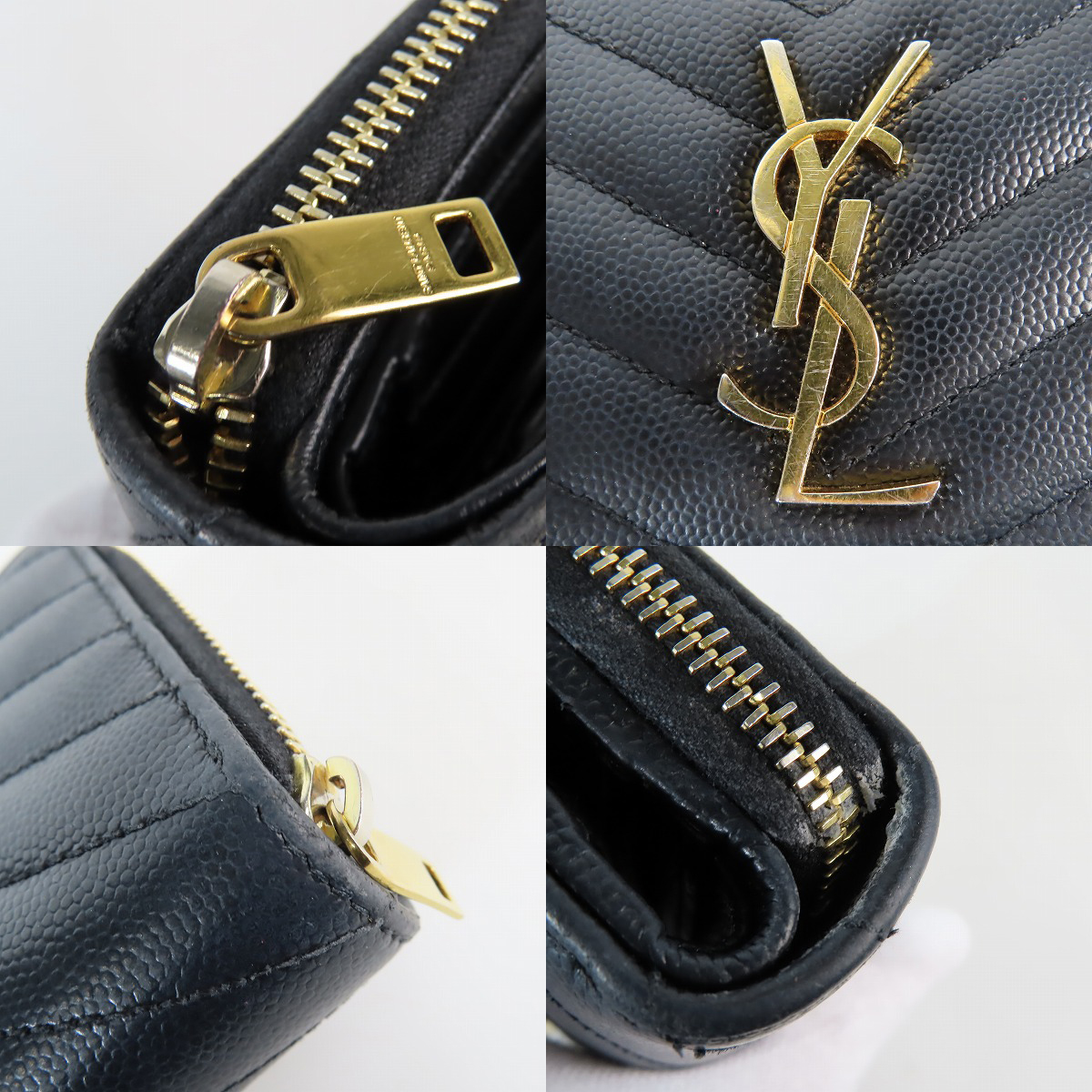 実際に弊社で買取させて頂いたSAINT LAURENT PARIS/サンローラン YSLロゴ 二つ折り財布/ウォレットの画像 7枚目