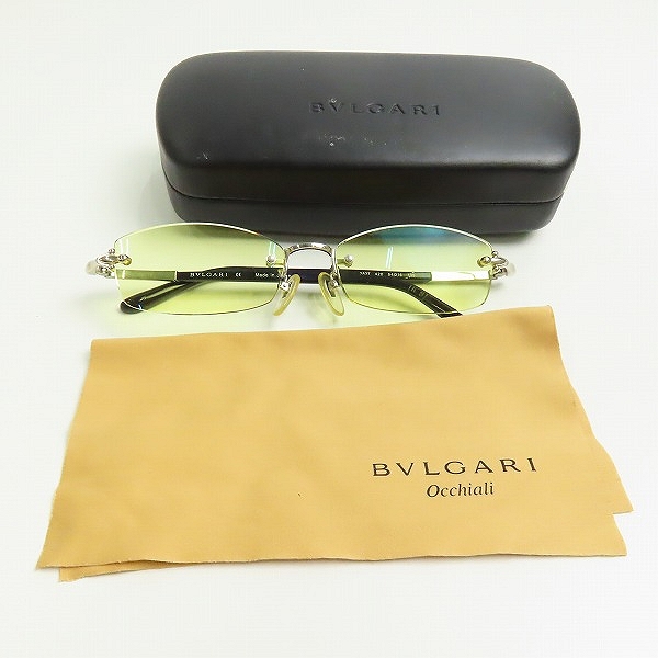 実際に弊社で買取させて頂いたBVLGARI/ブルガリ リムレスフレーム スクエアレンズ 度入りサングラス 283T 420の画像 7枚目