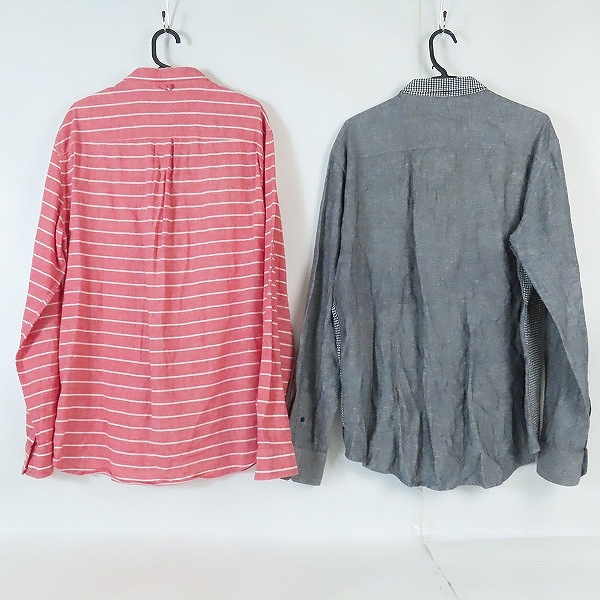 実際に弊社で買取させて頂いたARMANI EXCHANGE/アルマーニエクスチェンジ 長袖シャツ チェック/ボーダー  2点セットの画像 1枚目