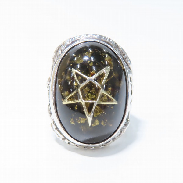 実際に弊社で買取させて頂いたALEXSTREETER/アレックスストリーター 10周年ツアー限定 エンジェルハートリング ブラックオニキスギャラクシー 13.5号の画像 1枚目