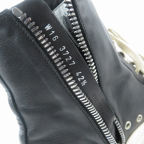実際に弊社で買取させて頂いたRick Owens/リックオウエンス RAMONES ラモーンズ サイドジップ レザー スニーカー/42.5の画像 5枚目