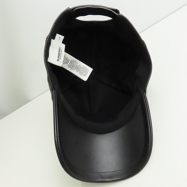 実際に弊社で買取させて頂いたBURBERRY/バーバリー レザーキャップ ブラック 8020234の画像 2枚目