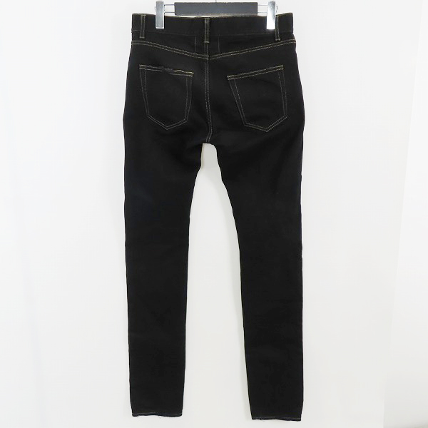 実際に弊社で買取させて頂いたSAINT LAURENT PARIS/サンローランパリ 17SS クラッシュ加工 スキニーブラックデニムパンツ 391659 Y806K/29の画像 1枚目