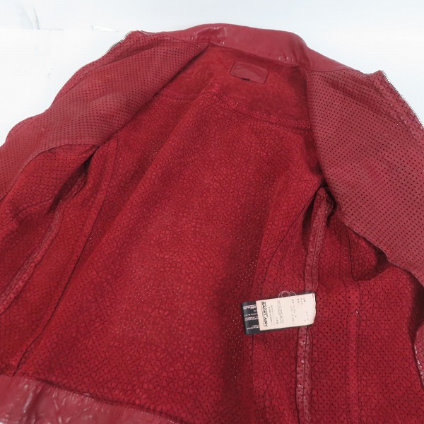 実際に弊社で買取させて頂いたISAMUKATAYAMA BACKLASH/バックラッシュ イタリーカンガルー パンチングレザージャケット 1977-01 Sの画像 4枚目