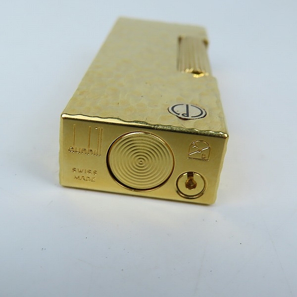実際に弊社で買取させて頂いたDunhill/ダンヒル ガスライター サイドローラー ゴールドカラー ハンマートーン/ロゴの画像 6枚目