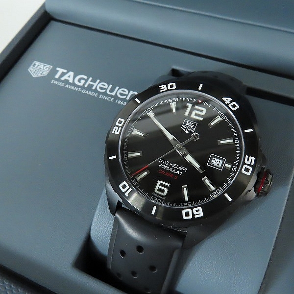 実際に弊社で買取させて頂いたTAG HEUER/タグホイヤー フォーミュラー1 フルブラック デイト キャリバー5 自動巻き 黒文字盤 腕時計 WAZ2115.FT8023
