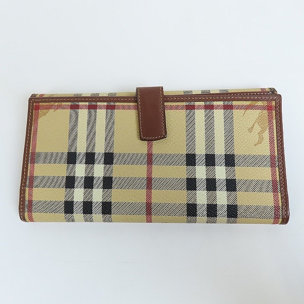 実際に弊社で買取させて頂いたBURBERRY/バーバリー チェック柄×ホース柄 長財布 の画像 1枚目