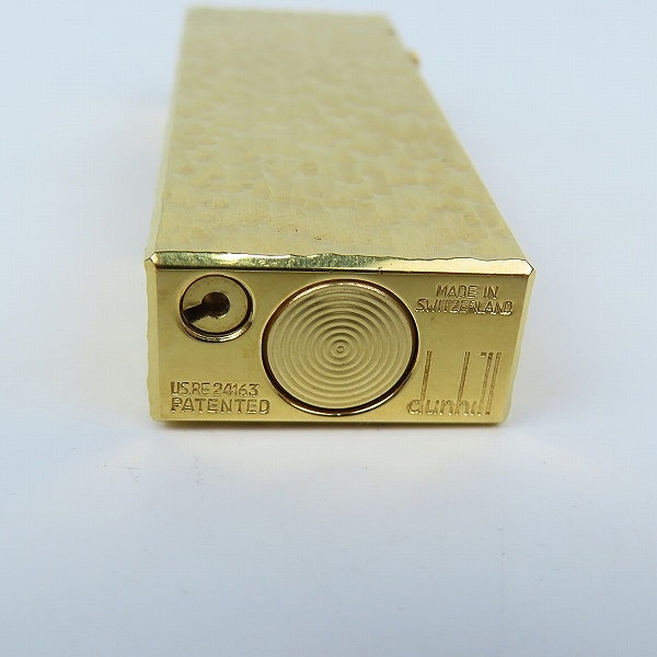 実際に弊社で買取させて頂いたDunhill/ダンヒル ガスライター サイドローラー ゴールドカラー ハンマートーンの画像 6枚目