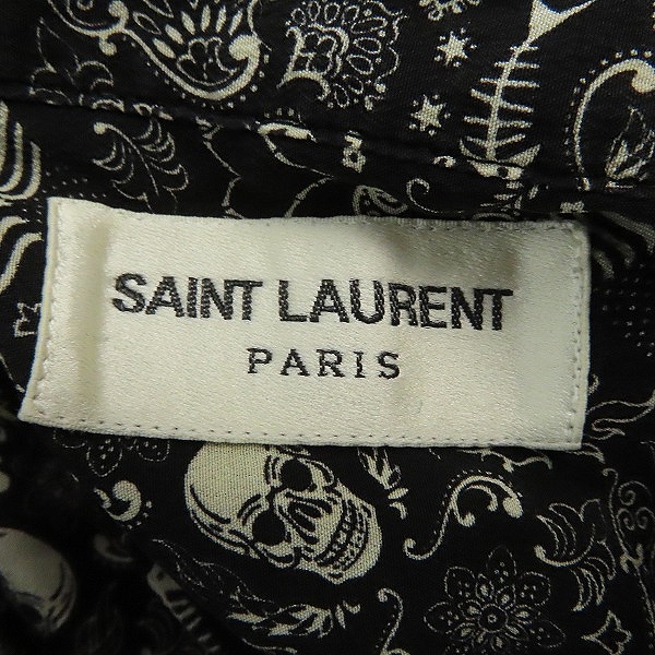 実際に弊社で買取させて頂いた【JPタグ】 SAINT LAURENT PARIS/サンローランパリ 19SS スカル ペイズリー総柄シルク長袖シャツ 564172 Y595U/37の画像 2枚目