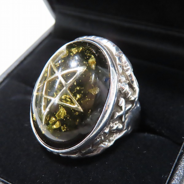 実際に弊社で買取させて頂いたALEXSTREETER/アレックスストリーター 10周年ツアー限定 エンジェルハートリング ブラックオニキスギャラクシー 13.5号