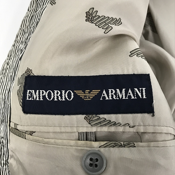 実際に弊社で買取させて頂いたEMPORIO ARMANI/エンポリオアルマーニ ストライプ柄 2B テーラードジャケット/46の画像 2枚目