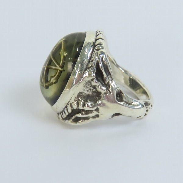 実際に弊社で買取させて頂いた【ギャラ付】ALEX STREETER/アレックスストリーター SPストーン ソーダライト エンジェルハート リング w/サークルスター/17号の画像 2枚目