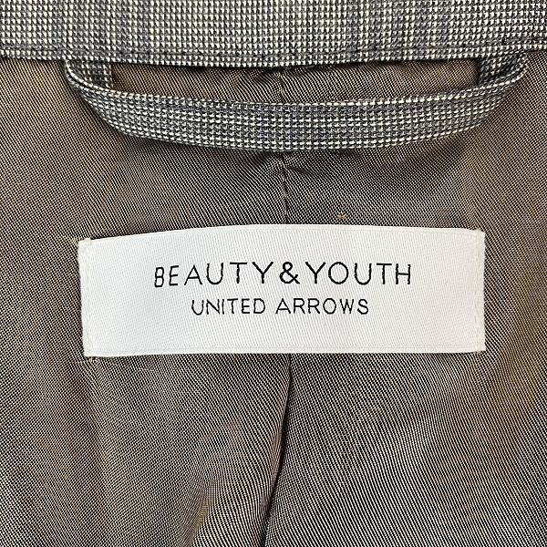実際に弊社で買取させて頂いたBEAUTY&YOUTH UNITED ARROWS/ビューティーアンドユース CM WORSTED CHK RGLN COAT コート 1225-174-9000/Lの画像 2枚目