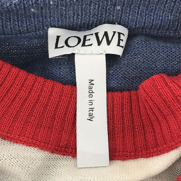 実際に弊社で買取させて頂いた【JPタグ】LOEWE/ロエベ ナンバリングロゴニット ドッキングデザイン クルーネックニット S3289020SM/XSの画像 2枚目