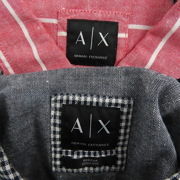 実際に弊社で買取させて頂いたARMANI EXCHANGE/アルマーニエクスチェンジ 長袖シャツ チェック/ボーダー  2点セットの画像 2枚目