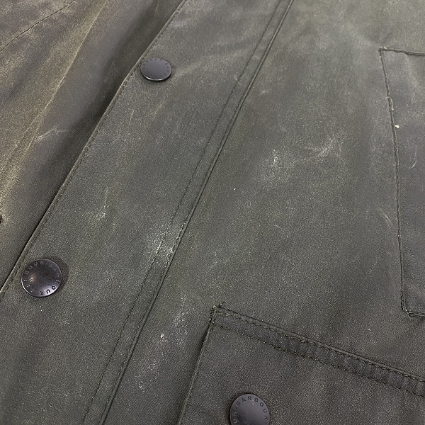 実際に弊社で買取させて頂いたBarbour/バブアー BEDALE SL ビデイルスリムフィット オイルド ジャケット 1602128/36の画像 8枚目