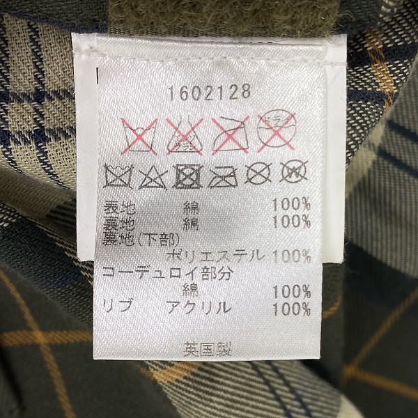 実際に弊社で買取させて頂いたBarbour/バブアー BEDALE SL ビデイルスリムフィット オイルド ジャケット 1602128/36の画像 4枚目
