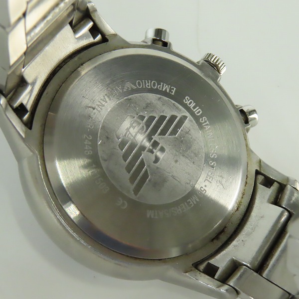 実際に弊社で買取させて頂いたEMPORIO ARMANI/エンポリオアルマーニ クロノグラフ クオーツ腕時計 AR-2448【動作未確認】の画像 4枚目