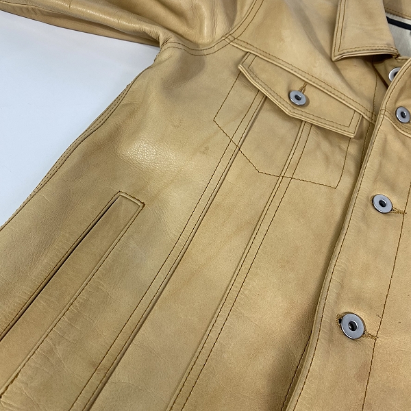 実際に弊社で買取させて頂いたNO ID./ノーアイディー カウレザーフルタンニンヌメＧジャン 845203-975L /2の画像 6枚目