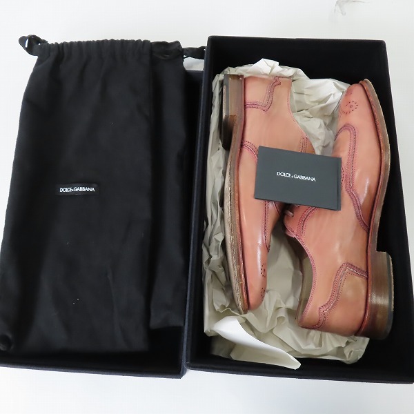 実際に弊社で買取させて頂いたDOLCE&GABBANA/ドルチェ&ガッバーナ ウィングチップ シューズ CA6530/8の画像 7枚目
