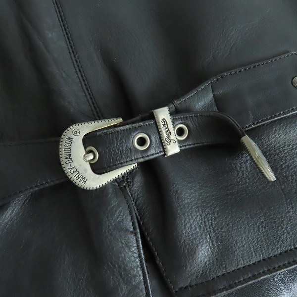 実際に弊社で買取させて頂いたHARLEY-DAVIDSON/ハーレーダビッドソン レザーベスト/ブラック Mの画像 8枚目