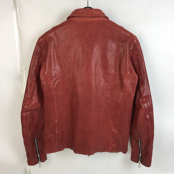 実際に弊社で買取させて頂いたBACKLASH/バックラッシュ イタリアンダブルショルダー 製品染 ライダース ジャケット 1254-16/3の画像 1枚目