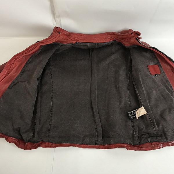 実際に弊社で買取させて頂いたBACKLASH/バックラッシュ イタリアンダブルショルダー 製品染 ライダース ジャケット 1254-16/3の画像 4枚目