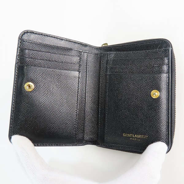 実際に弊社で買取させて頂いたSAINT LAURENT PARIS/サンローラン YSLロゴ 二つ折り財布/ウォレットの画像 3枚目